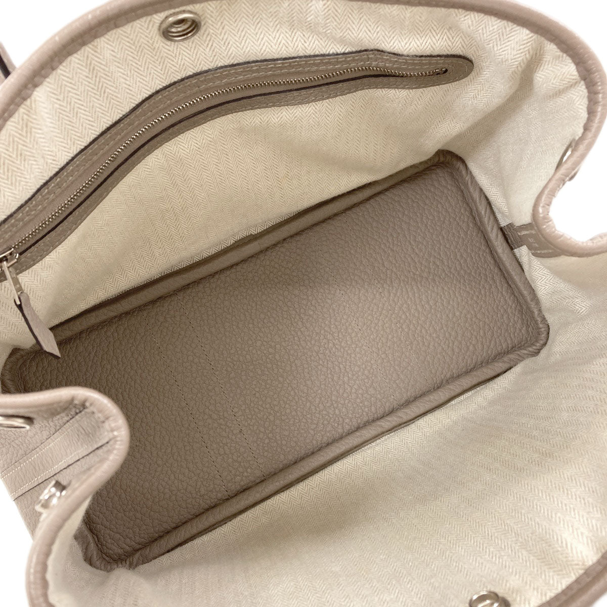 HERMES Garden Party TPM Gri Asphalt SilverHardware Handbag Vache leather country Ladies [Used]