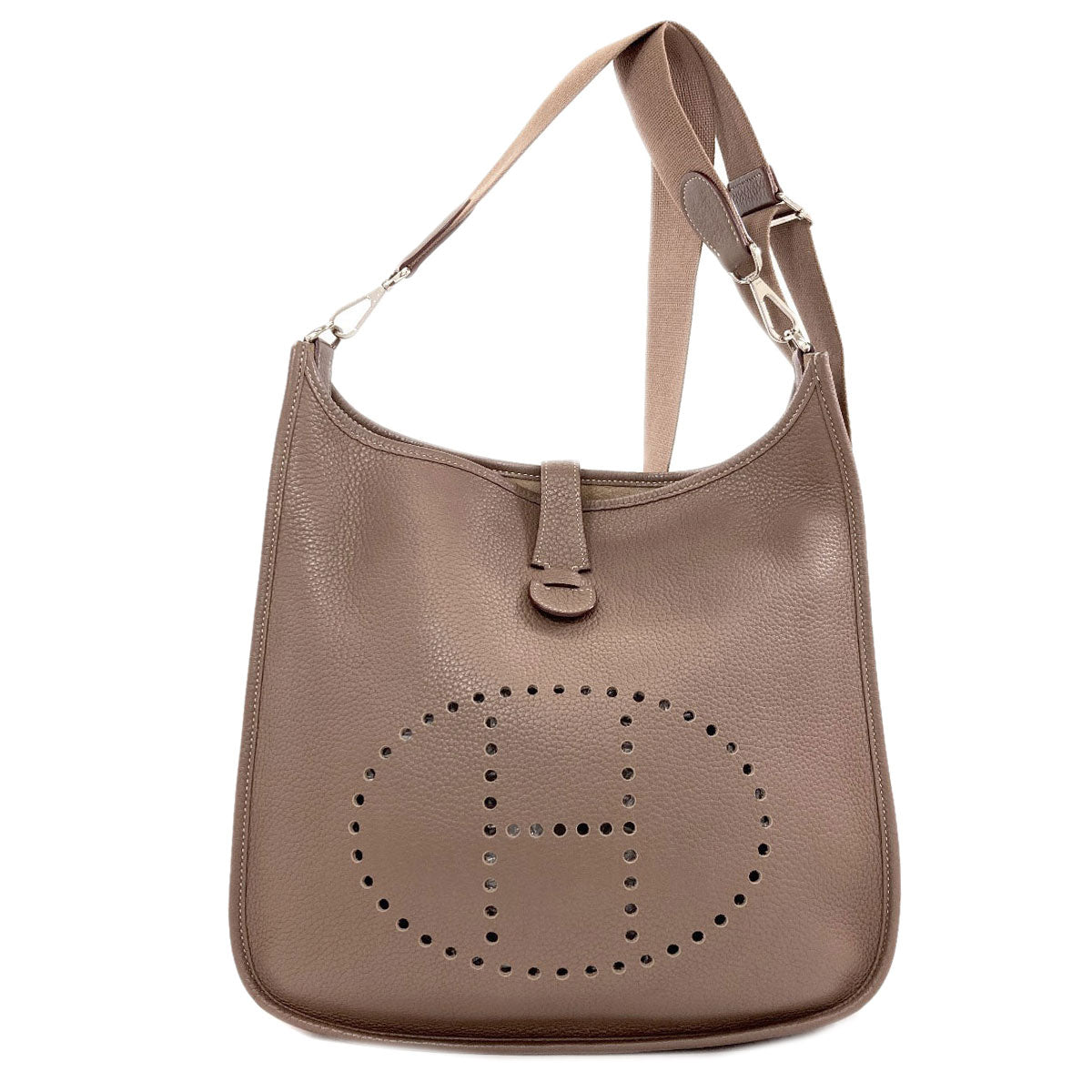 HERMES Evelyne3 GM Etoupe SilverHardware Shoulder Bag Taurillon Clemence Ladies [Used]