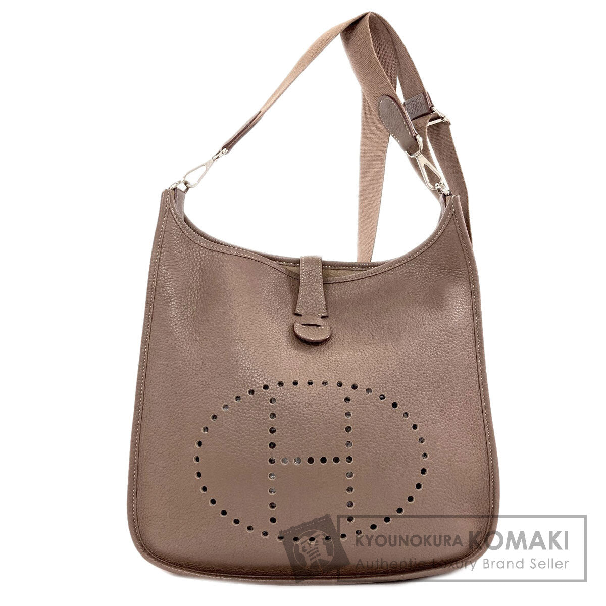 HERMES Evelyne3 GM Etoupe SilverHardware Shoulder Bag Taurillon Clemence Ladies [Used]