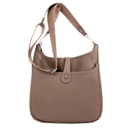 HERMES Evelyne3 GM Etoupe SilverHardware Shoulder Bag Taurillon Clemence Ladies [Used]
