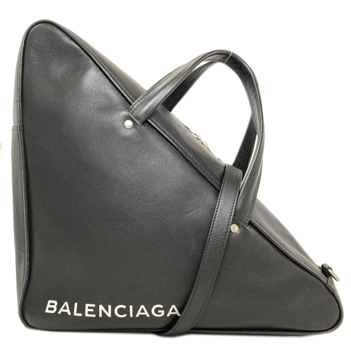 BALENCIAGA Triangle Duffle 2WAY Handbag Leather Ladies [Used]