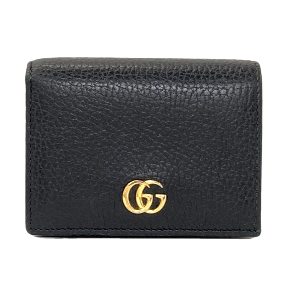 GUCCI 456126 GG Marmont Double G Bifold Wallet with Coin Pocket Leather Ladies [Used]