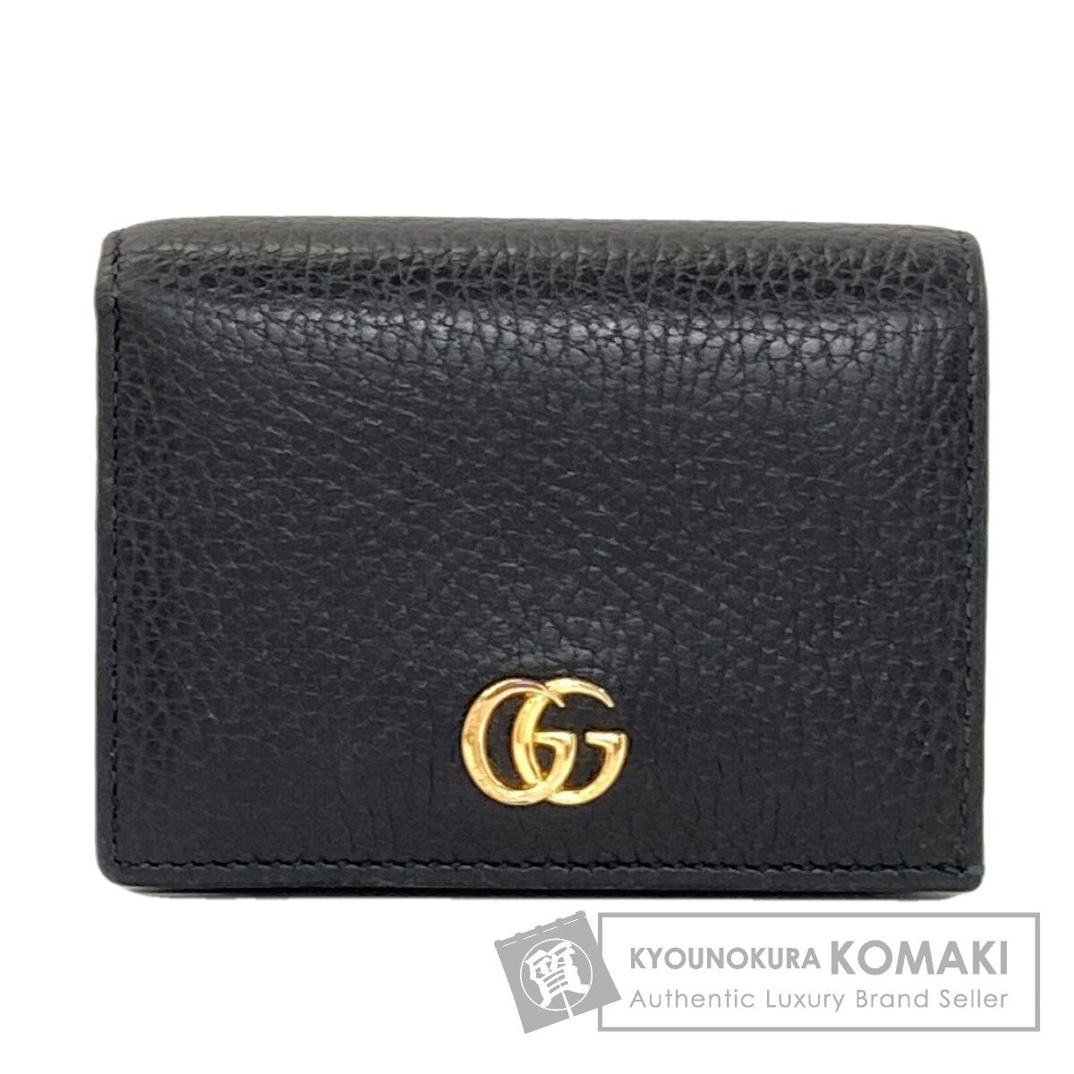 GUCCI 456126 GG Marmont Double G Bifold Wallet with Coin Pocket Leather Ladies [Used]