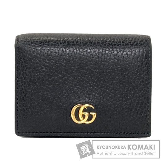 GUCCI 456126 GG Marmont Double G Bifold Wallet with Coin Pocket Leather Ladies [Used]