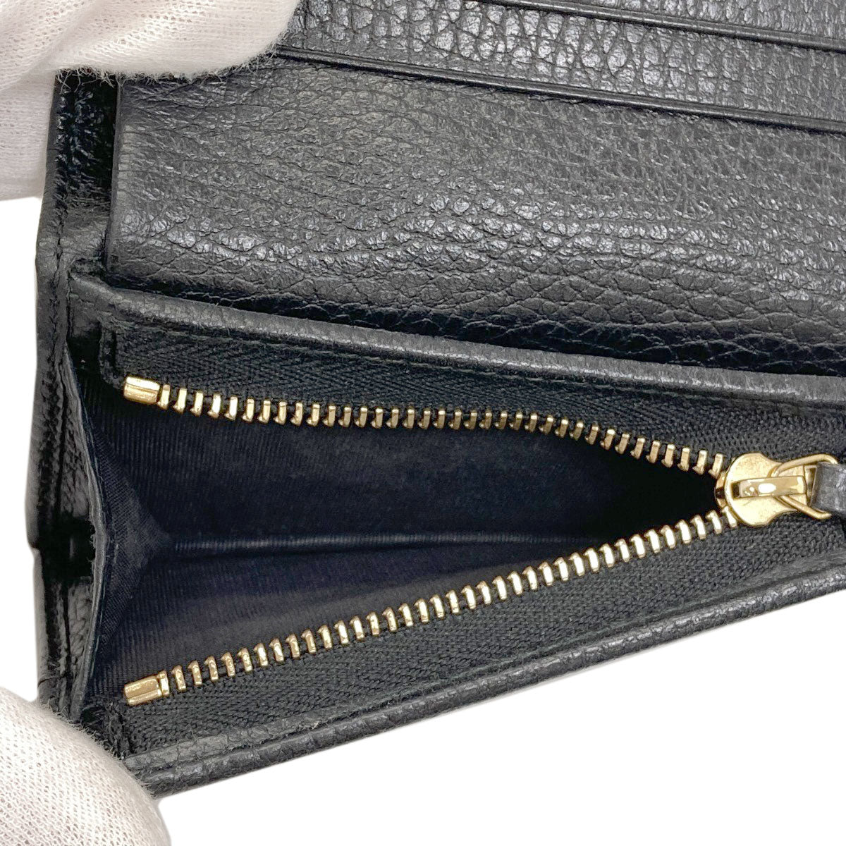 GUCCI 456126 GG Marmont Double G Bifold Wallet with Coin Pocket Leather Ladies [Used]