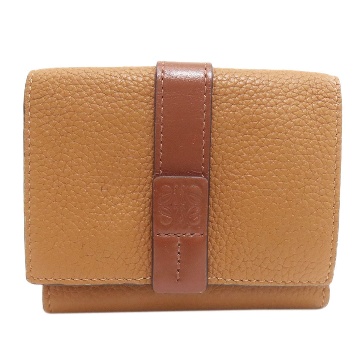 LOEWE anagram Tri-fold wallet (with Coin Pocket) Leather Ladies [Used]