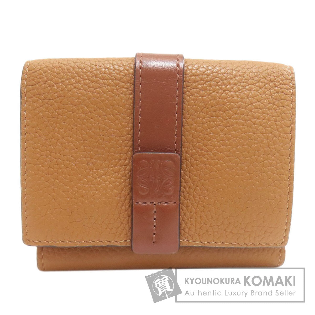 LOEWE anagram Tri-fold wallet (with Coin Pocket) Leather Ladies [Used]