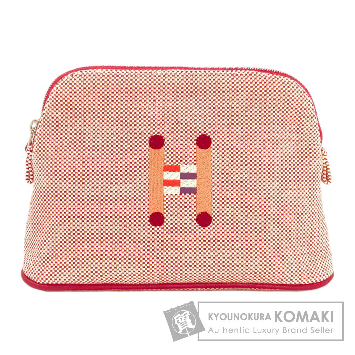 HERMES Bolide Pouch Crazy H Cosmetics Pouch Canvas Ladies [Used]