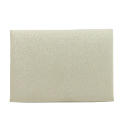 HERMES Calvi Duo SilverHardware Card Case Chevre Ladies [Used]