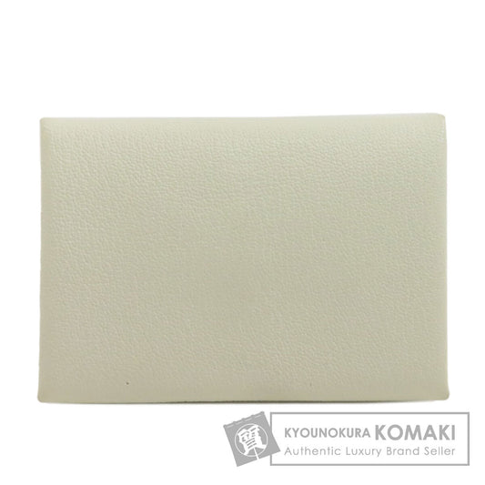 HERMES Calvi Duo SilverHardware Card Case Chevre Ladies [Used]