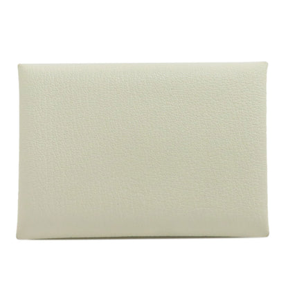 HERMES Calvi Duo SilverHardware Card Case Chevre Ladies [Used]