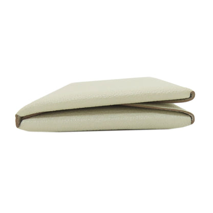 HERMES Calvi Duo SilverHardware Card Case Chevre Ladies [Used]