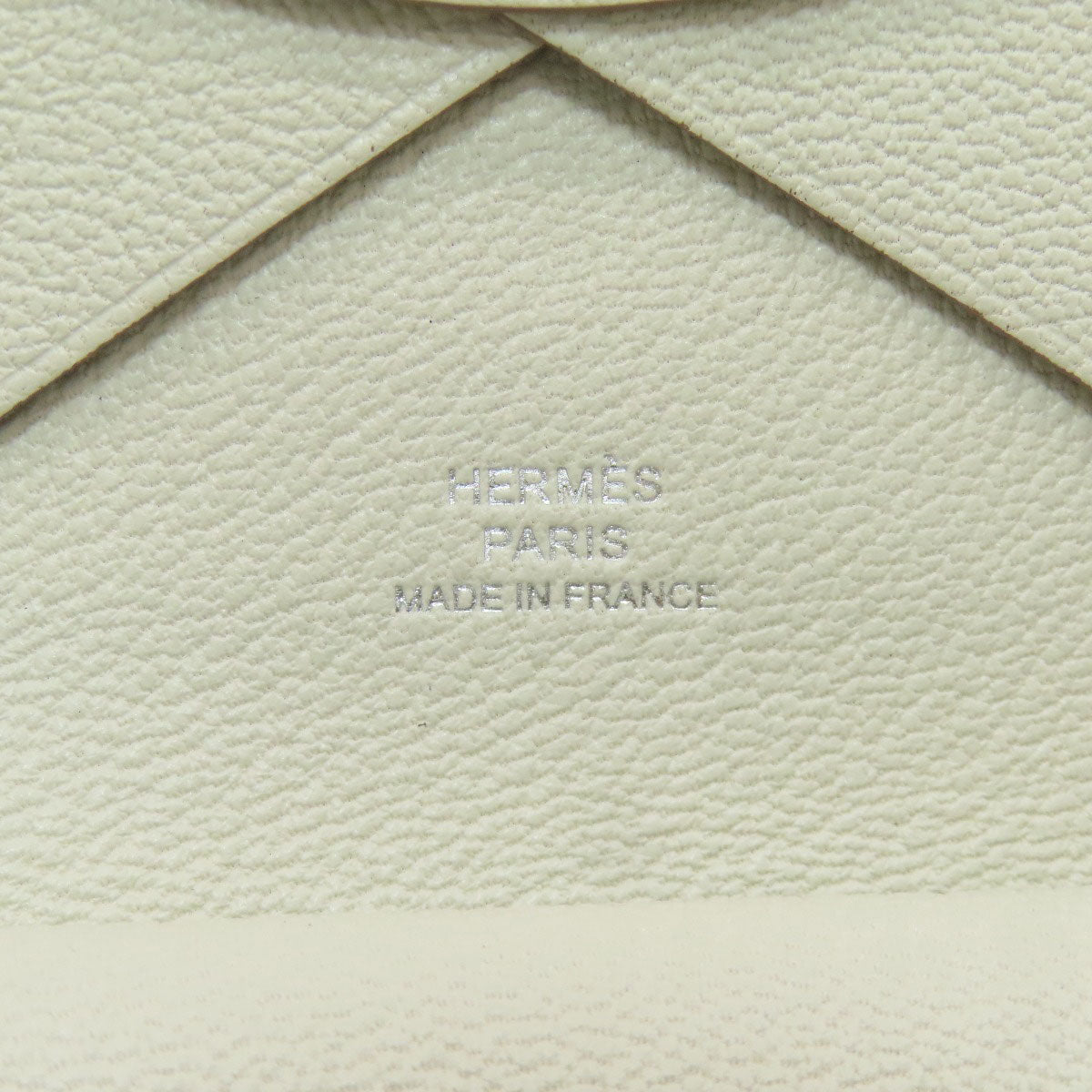 HERMES Calvi Duo SilverHardware Card Case Chevre Ladies [Used]