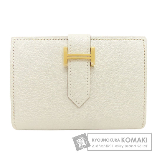 HERMES Bearn Gold Hardware Card Case Chevre Ladies [Used]