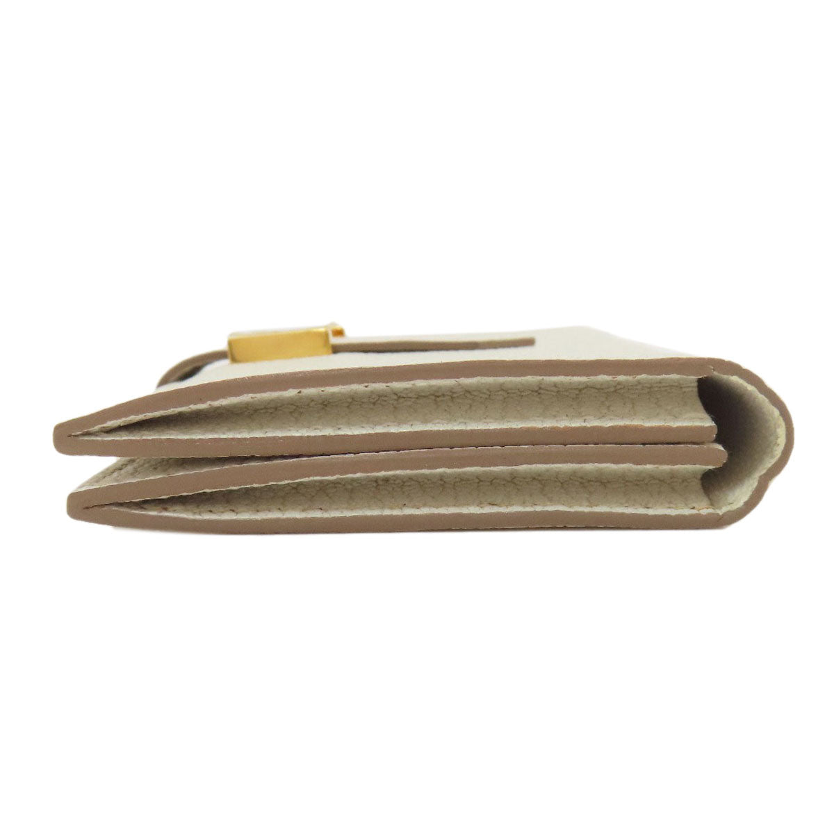 HERMES Bearn Gold Hardware Card Case Chevre Ladies [Used]