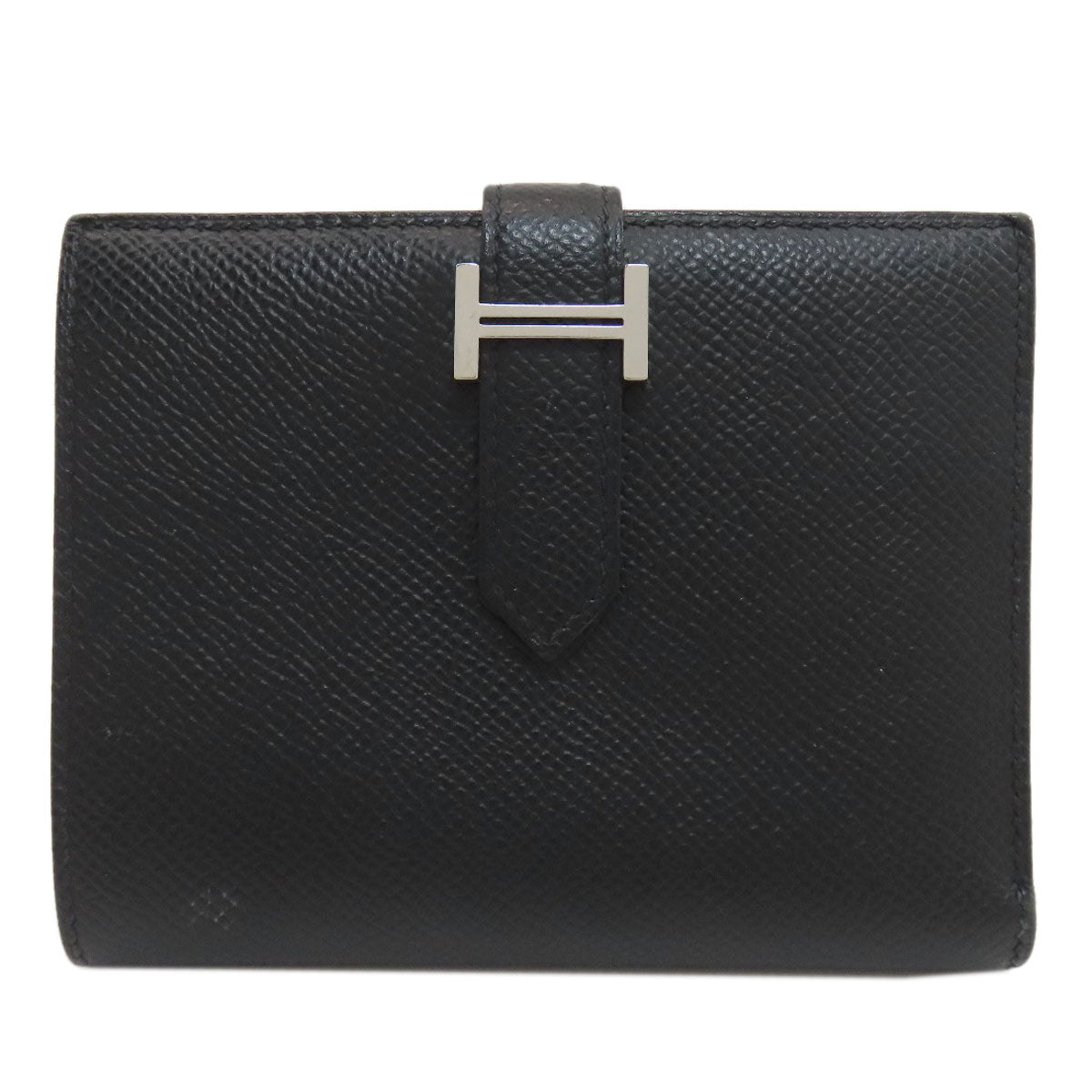 HERMES Bearn Compact SilverHardware Bifold Wallet with Coin Pocket Epsom Ladies [Used]
