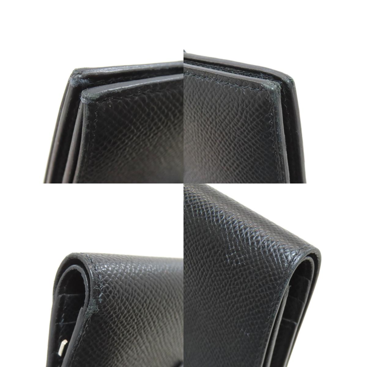 HERMES Bearn Compact SilverHardware Bifold Wallet with Coin Pocket Epsom Ladies [Used]