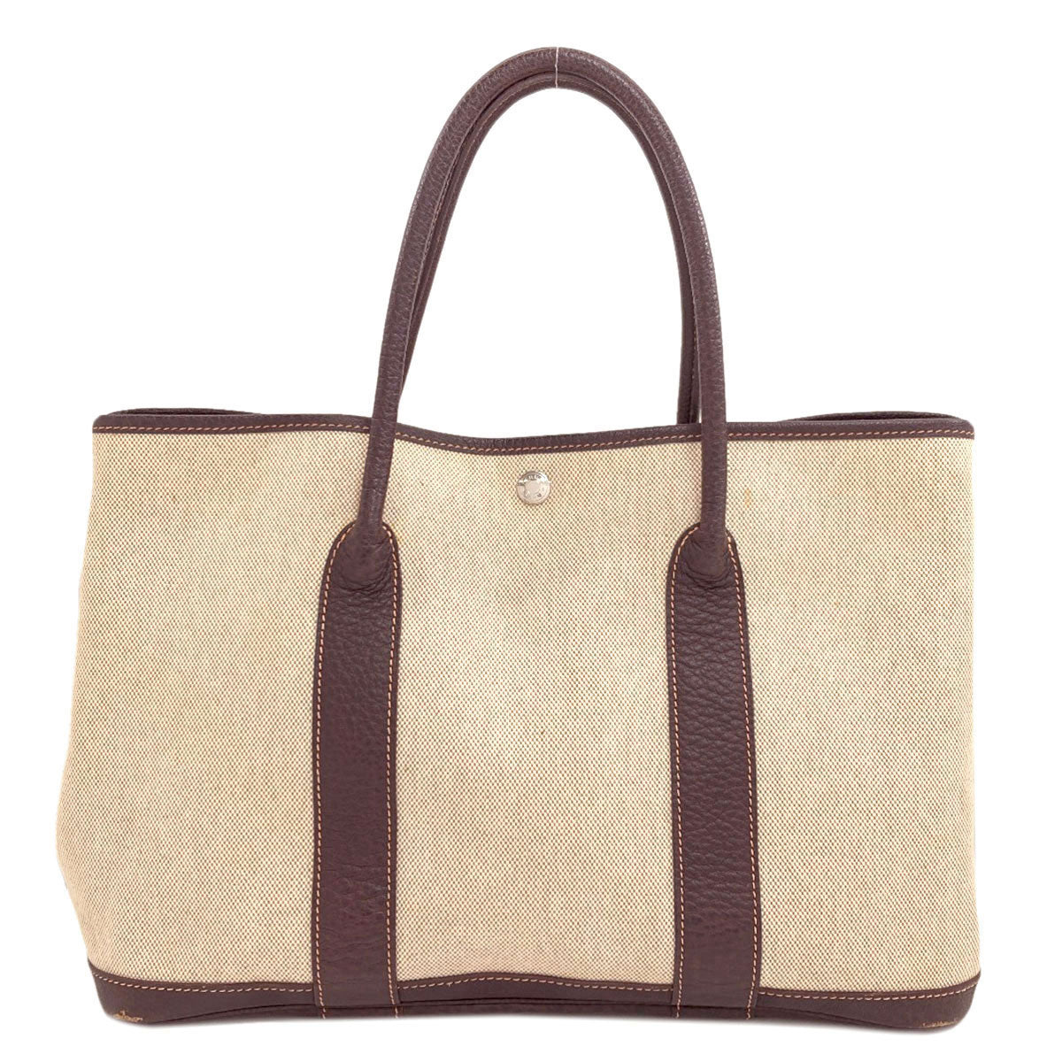 HERMES Garden Party PM Maron SilverHardware Tote Bag Tower ash Ladies [Used]