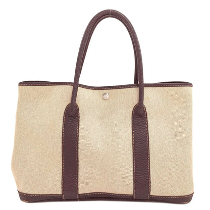 HERMES Garden Party PM Maron SilverHardware Tote Bag Tower ash Ladies [Used]