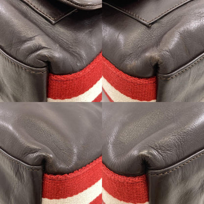 BALLY Barry Stripe Shoulder Bag Leather Ladies [Used]
