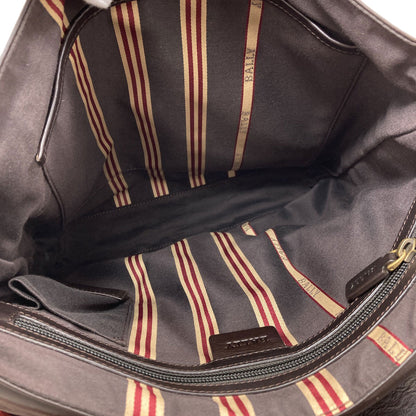 BALLY Barry Stripe Shoulder Bag Leather Ladies [Used]