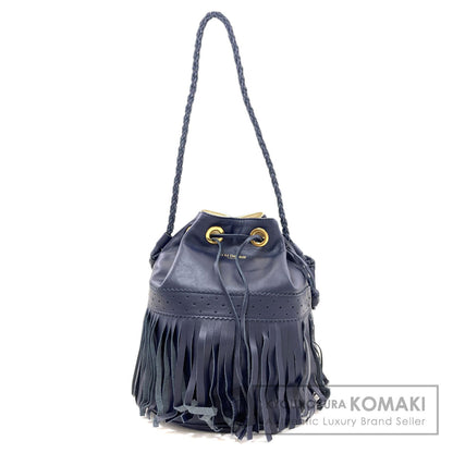J&M Davidson Fringe drawstring bag Shoulder Bag Leather Ladies [Used]