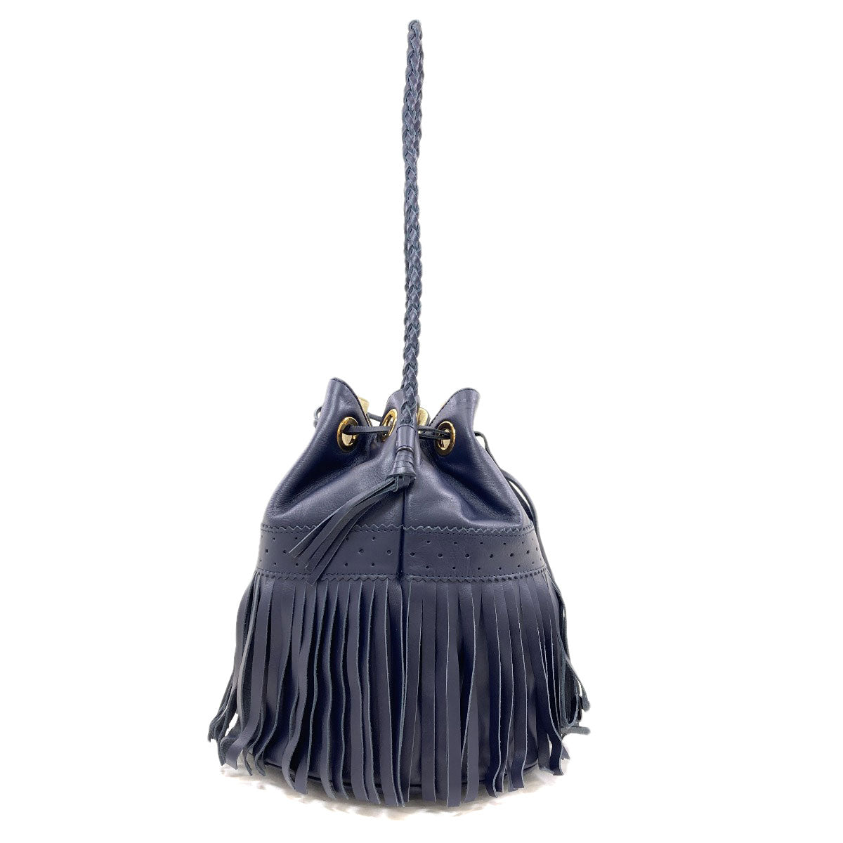 J&M Davidson Fringe drawstring bag Shoulder Bag Leather Ladies [Used]