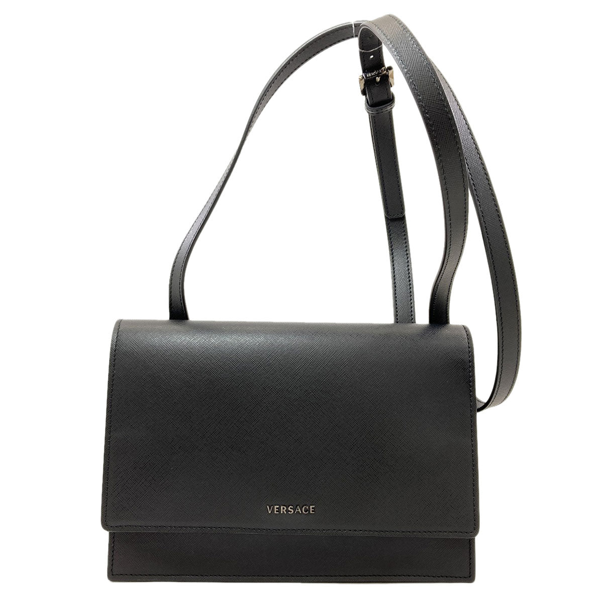 VERSACE logo Shoulder Bag Leather Ladies [Used]