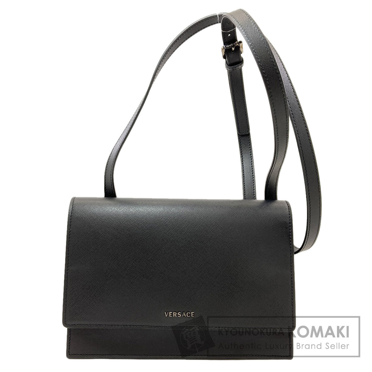 VERSACE logo Shoulder Bag Leather Ladies [Used]