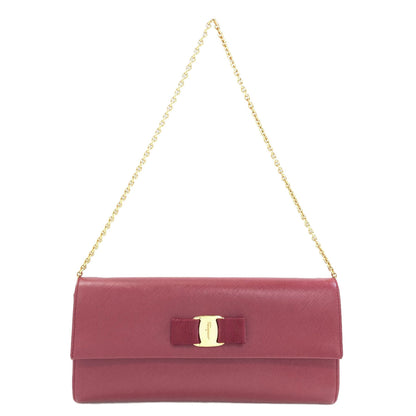 Salvatore Ferragamo Vara Ribbon One Belt Shoulder Bag Leather Ladies [Used]