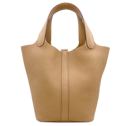 HERMES Picotin Lock PM Biscuit SilverHardware Handbag Taurillon Clemence Ladies [Used]