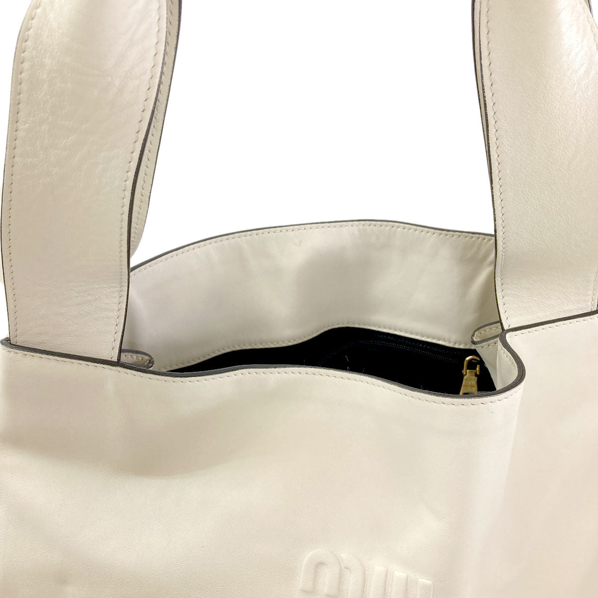 MIUMIU logo Tote Bag Calf Ladies [Used]