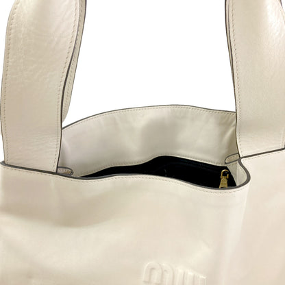MIUMIU logo Tote Bag Calf Ladies [Used]