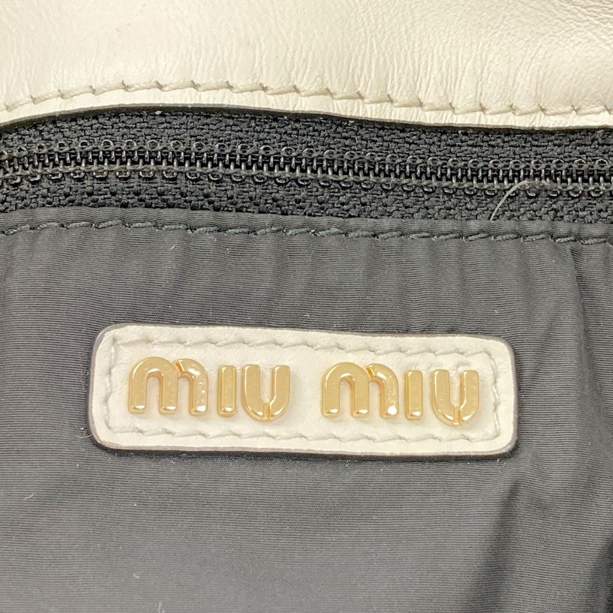 MIUMIU logo Tote Bag Calf Ladies [Used]