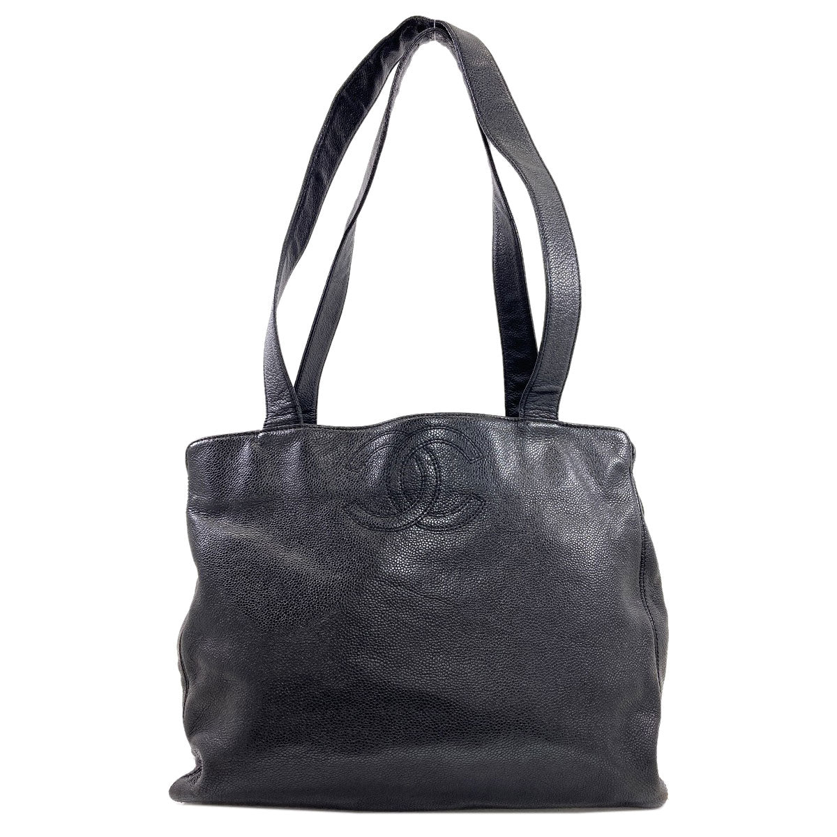 CHANEL COCO Mark GoldHardware Tote Bag Grained Calfskin Skin Ladies [Used]
