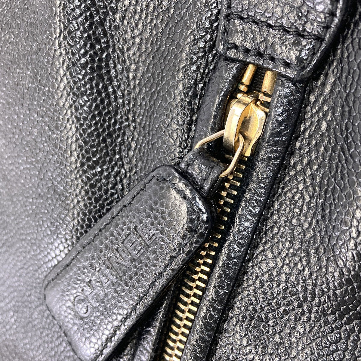 CHANEL COCO Mark GoldHardware Tote Bag Grained Calfskin Skin Ladies [Used]