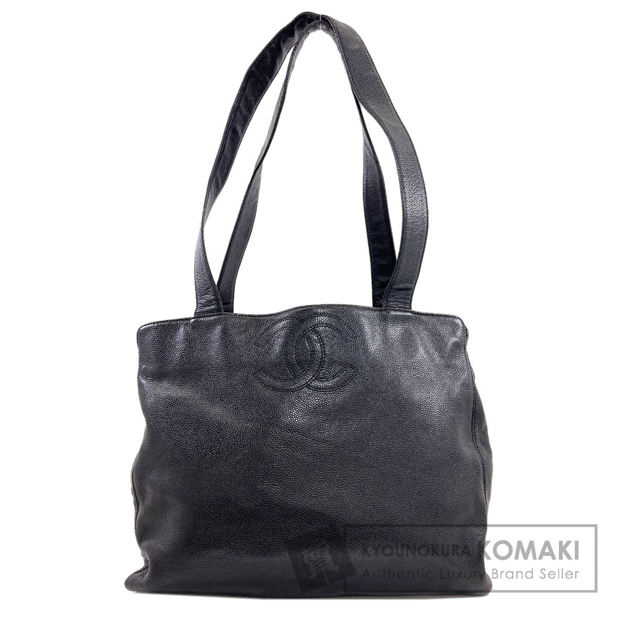 CHANEL COCO Mark GoldHardware Tote Bag Grained Calfskin Skin Ladies [Used]