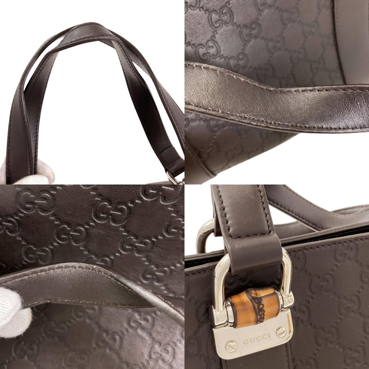 GUCCI 355772 Bamboo GG Guccissima 2WAY Tote Bag Calf Ladies [Used]