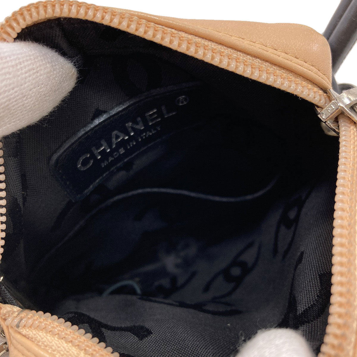 CHANEL CAMBON LINE SilverHardware Shoulder Bag Lambskin Ladies [Used]