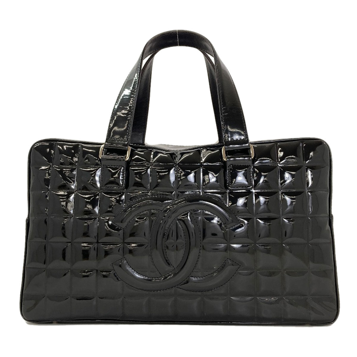 CHANEL Chocolate bar COCO Mark SilverHardware Tote Bag Patent leather Ladies [Used]