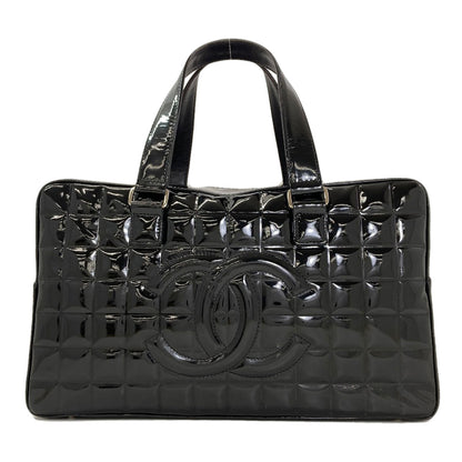 CHANEL Chocolate bar COCO Mark SilverHardware Tote Bag Patent leather Ladies [Used]