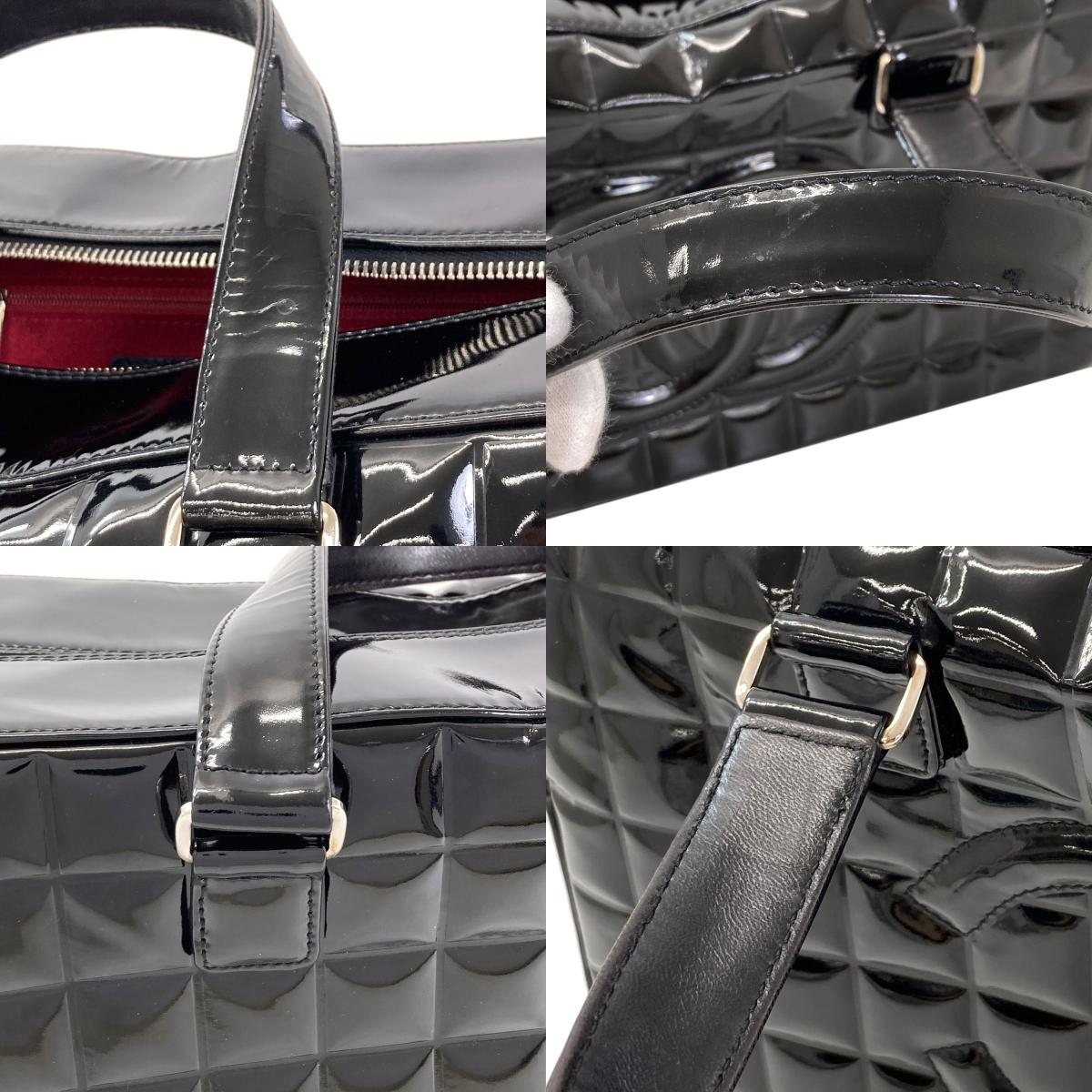 CHANEL Chocolate bar COCO Mark SilverHardware Tote Bag Patent leather Ladies [Used]