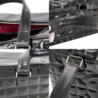 CHANEL Chocolate bar COCO Mark SilverHardware Tote Bag Patent leather Ladies [Used]