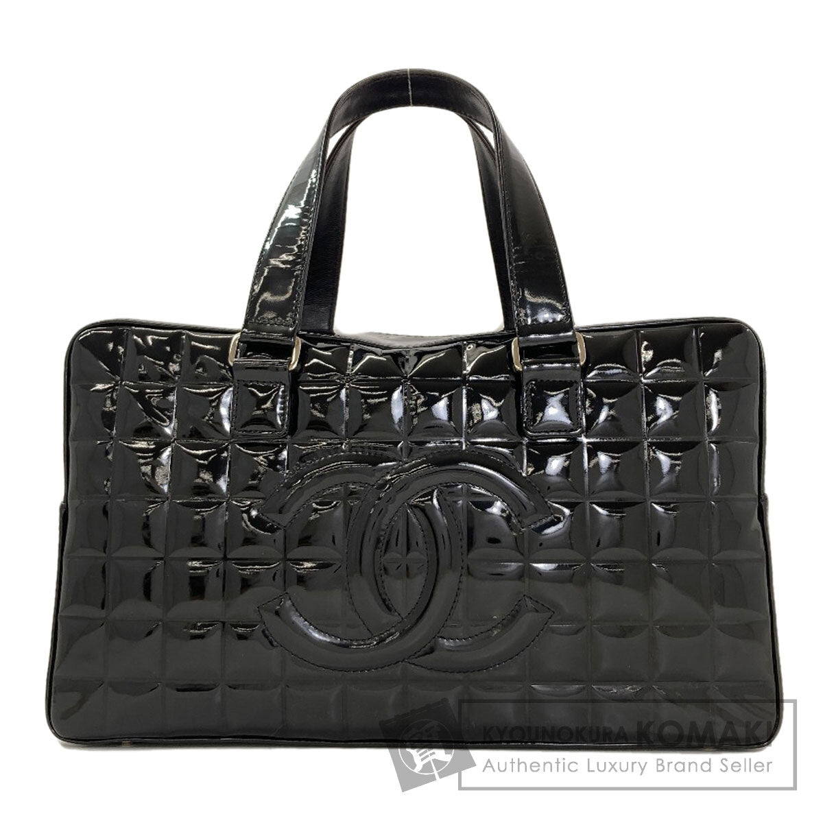 CHANEL Chocolate bar COCO Mark SilverHardware Tote Bag Patent leather Ladies [Used]