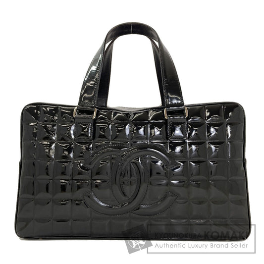 CHANEL Chocolate bar COCO Mark SilverHardware Tote Bag Patent leather Ladies [Used]