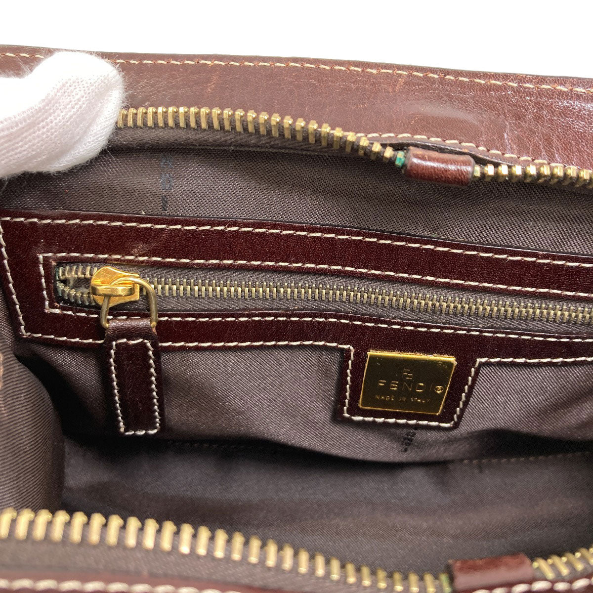 FENDI Zucchinopattern Handbag Enamel Ladies [Used]