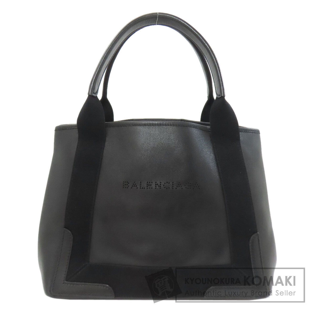 BALENCIAGA 339933 NAVY CABAS Tote Bag Leather Ladies [Used]