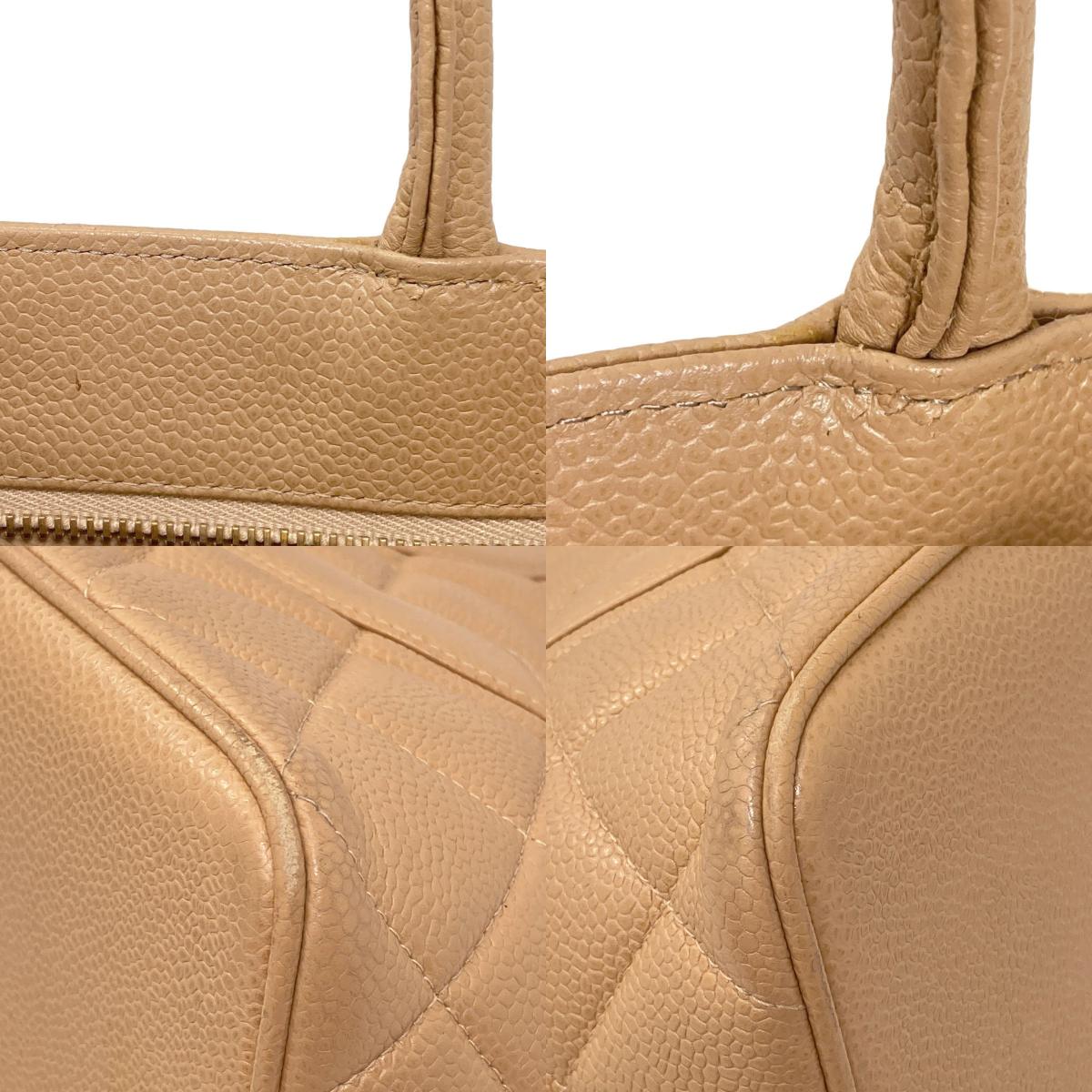 CHANEL Medallion GoldHardware Tote Bag Grained Calfskin Skin Ladies [Used]