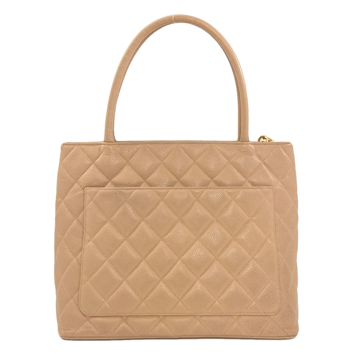 CHANEL Medallion GoldHardware Tote Bag Grained Calfskin Skin Ladies [Used]