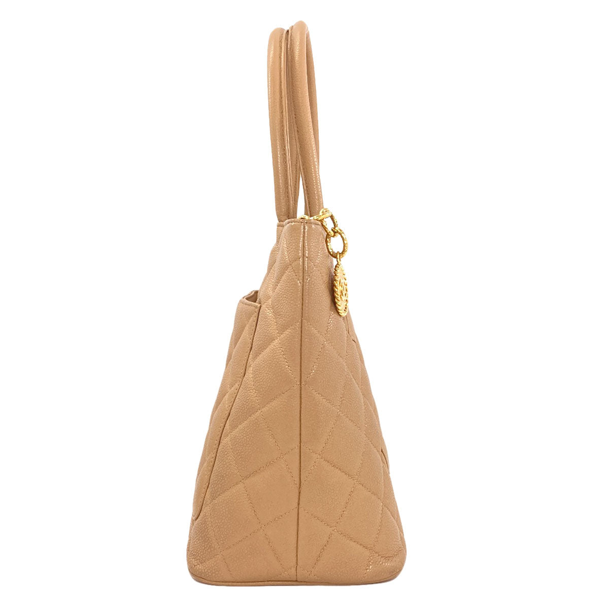 CHANEL Medallion GoldHardware Tote Bag Grained Calfskin Skin Ladies [Used]
